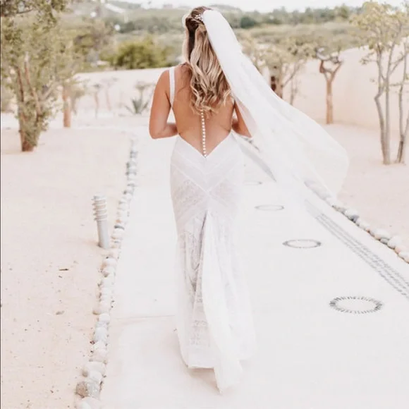 Bohemian beachy wedding dress EXCELLENT condition